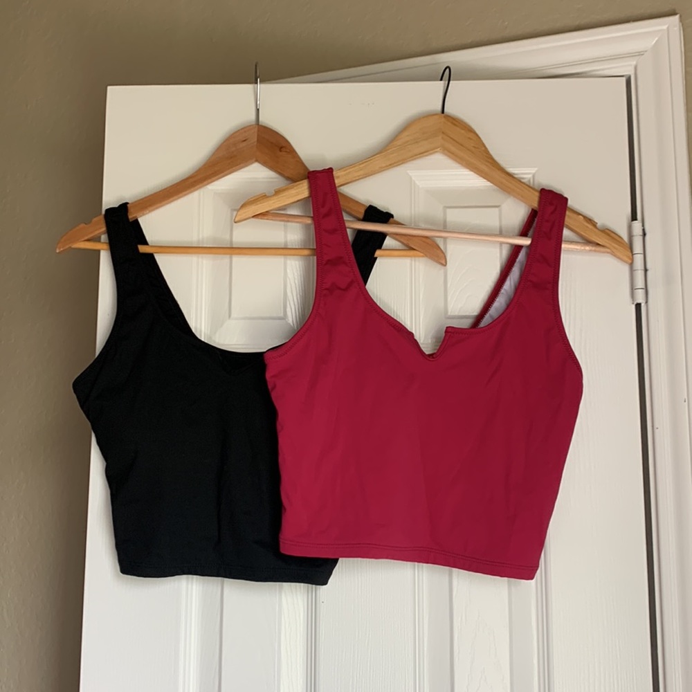 NWOT Red Sports Bra/Crop top set of 2